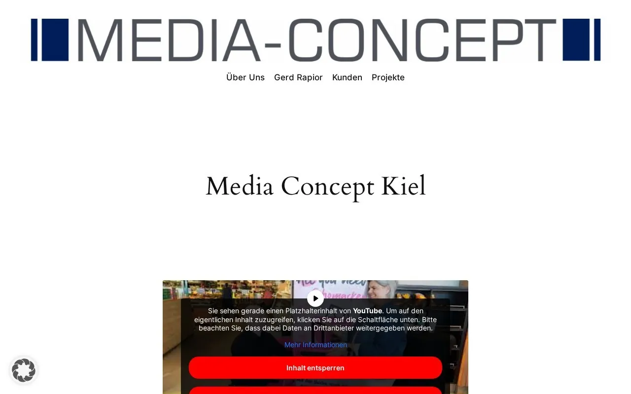Startseite von Media Concept Kiel, Website von conrat